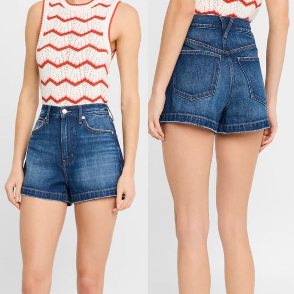 Veronica Beard Timmi High-Rise Denim Shorts Size 25